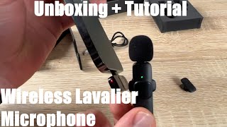 Wireless Lavalier Microphone for iPhone Lapel Microphone Wireless Microphone Unboxing & instructions