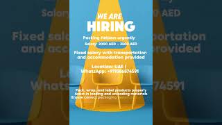 Dubai Company Hiring Helpers | Salary 2500 AED | Apply Now #shorts