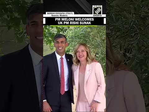 G7 Summit Italia Italian Prime Minister Georgia Meloni Welcomes UK PM Rishi Sunak 