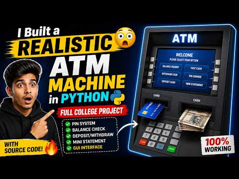 I Built a Realistic ATM Machine in Python 😳 | Full College Project
