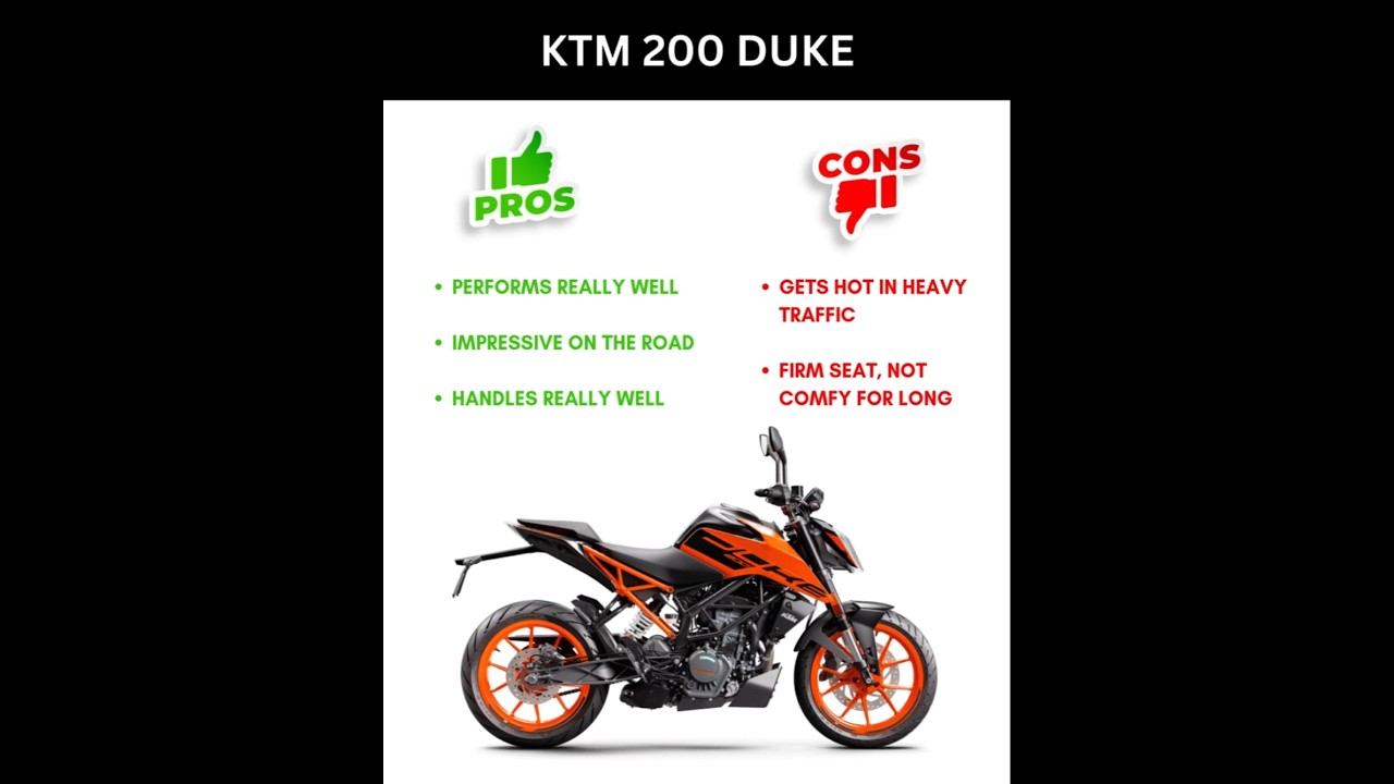 Here are the Pros & Cons of the KTM 200 Duke 🟠🔥✅