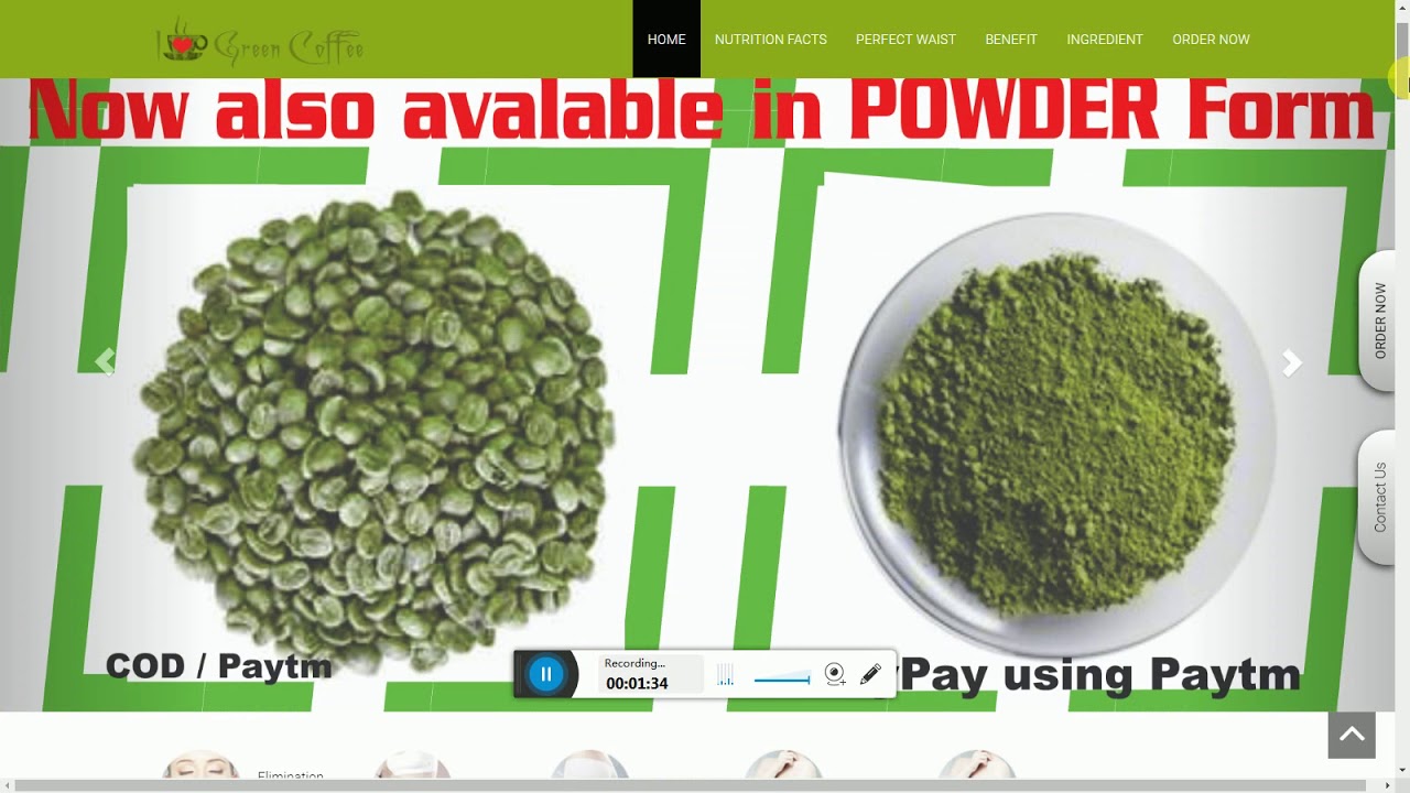 organic green coffee beans powder YouTube