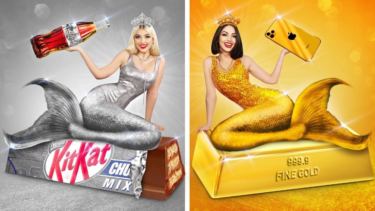 Gold Vs Silver Challenge Crazy War Gold Vs Silver Girl For 24 Hours One Color Battle By Ratata Youtube