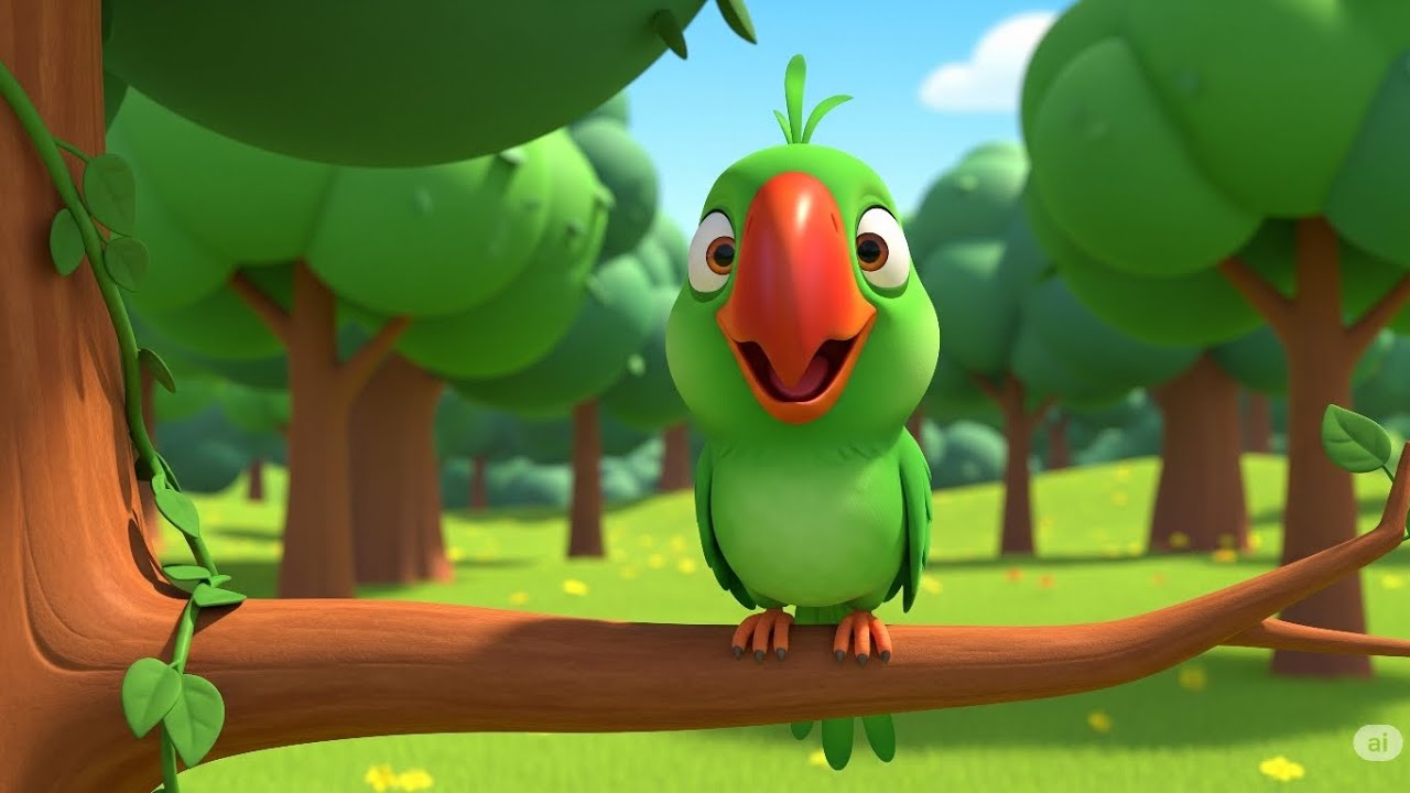 Mithu mithu Hindi Rhyme, मैं तोता हरे रंग का, Hindi Song for Kids and ...