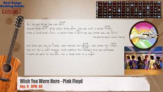 🎸 Wish You Were Here - Pink Floyd Guitar Backing Track with chords and lyrics chords