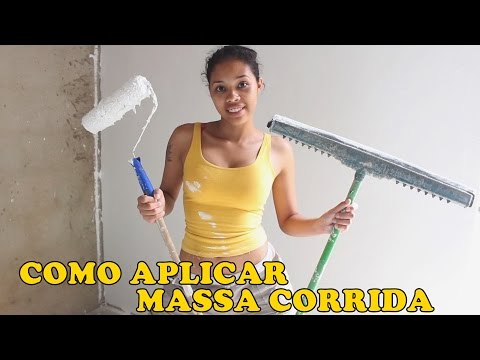 Como passar massa corrida fácil com Rodo e Rolo - How to skim coat a wall fast using paint roller
