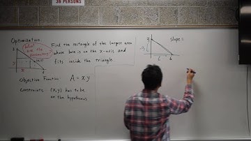 Optimization: Largest area rectangle in a right triangle