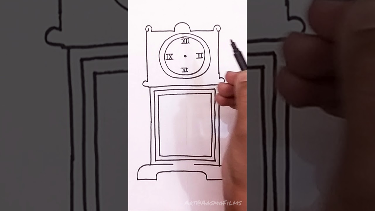 How to draw the Vintage Grandfather Clock  | Art with AasmaFilms | Pencil Drawing | 4 mins drawing