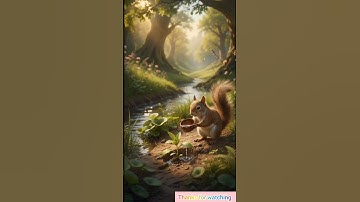 A squirrel Saved an lamon plant from drying up by watering it😢 #ai  #tree  #save  #squirrel