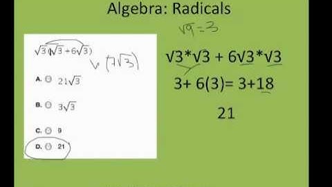 How to simplify radicals PERT test Practice