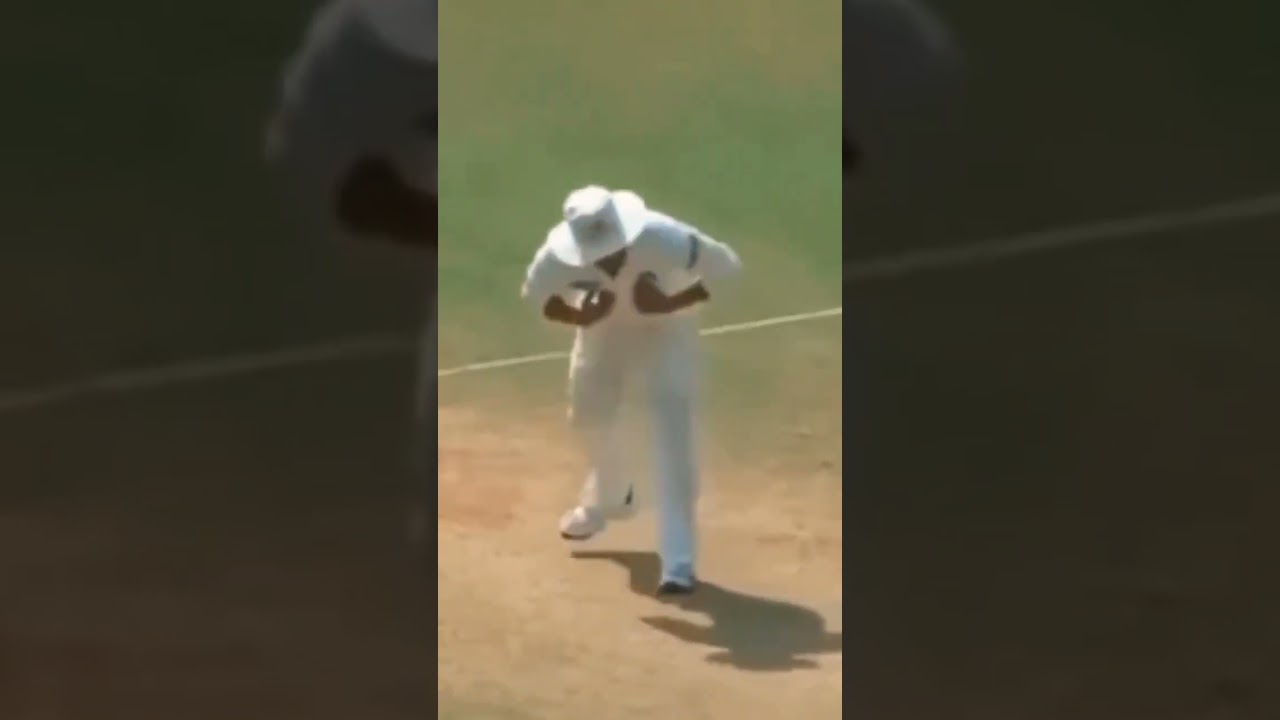 Sachin Tendulkar touches the pitch after 200th test match 