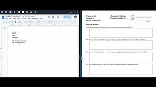 Worksheet on Google Docs