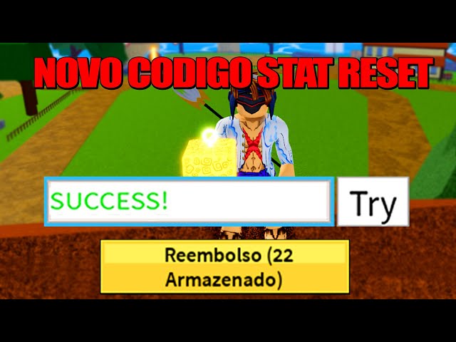 NOVOS CODIGOS + TODOS OS CODIGOS DE RESET STATUS DO BLOX FRUITS! (code blox  fruit) 