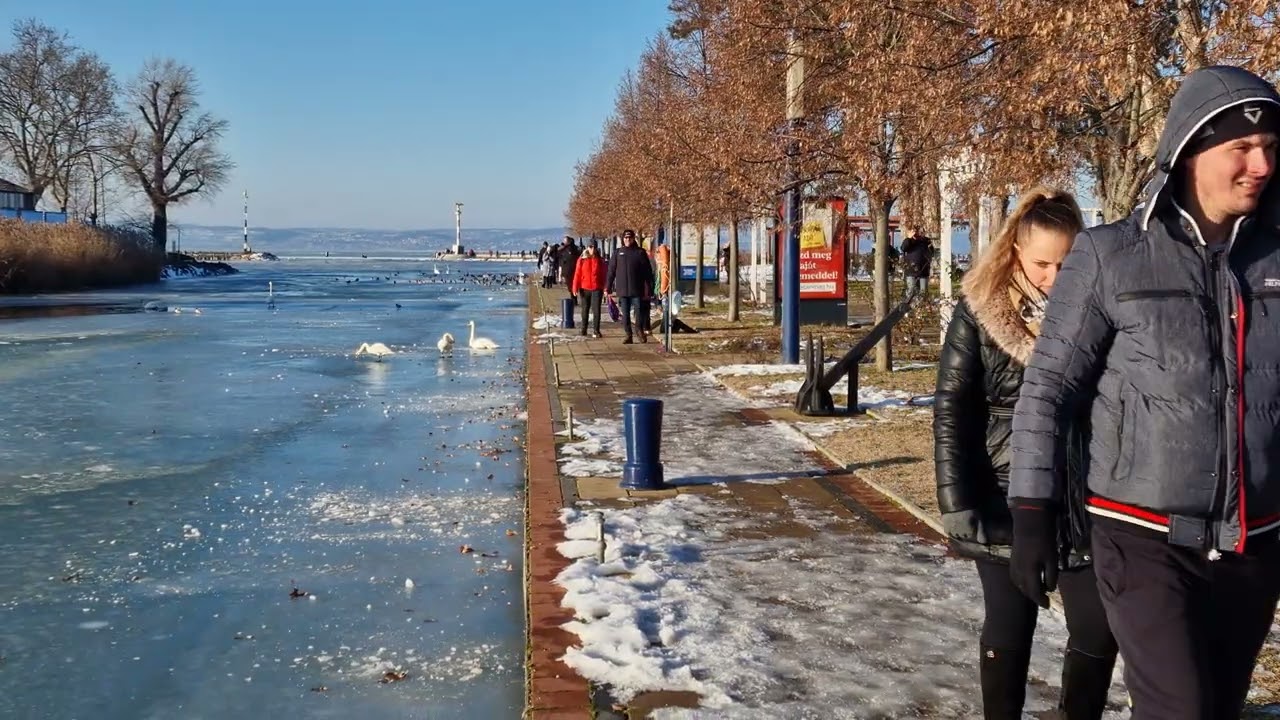 Téli séta Siófokon: Krúdy sétány, Rózsakert, kikötő