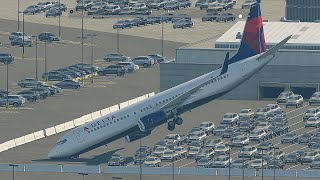 Airplane Worst Landing On Car Parking Area ... Xplane 11 Emergency Crash Landing