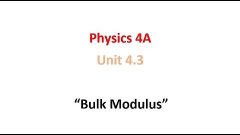 Bulk Modulus