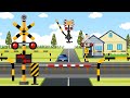      color railroad crossings beautiful funny cartoon animation