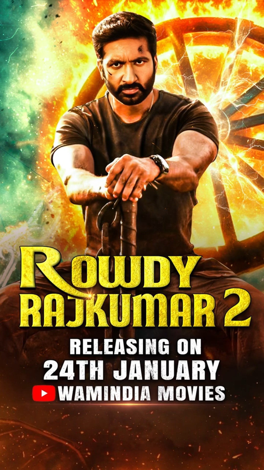 Gopichand's Superhit Movie - Rowdy Rajkumar 2 | Releasing On 24th January, 8 Pm on @WAMIndiaMovies
