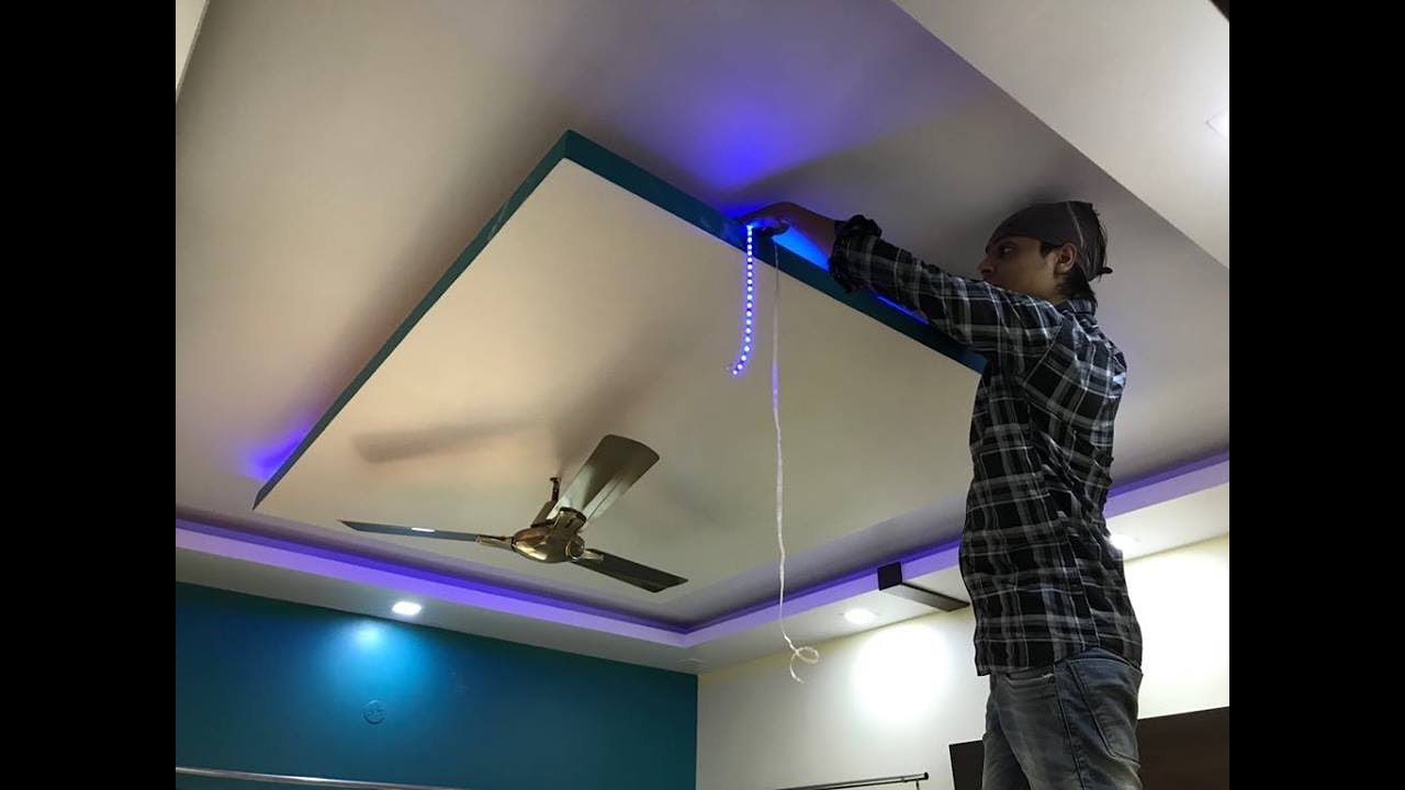 False Ceiling म Led Stripes Light क स लग त ह Led Stripe Light Installation In False Ceiling