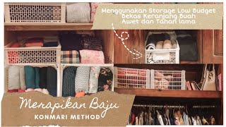 MERAPIKAN BAJU DI LEMARI DENGAN METODE KONMARI | Konmari Method | Flod Clothes|Motherhood Eps.27