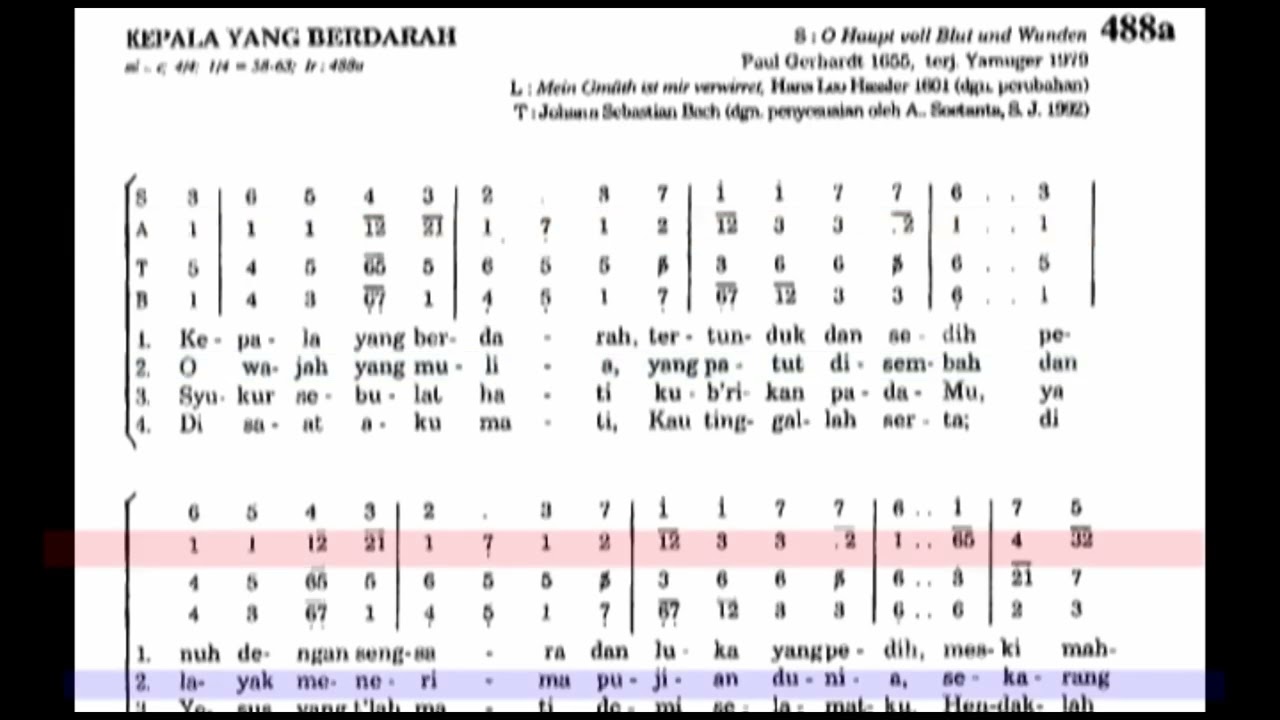 Alto PS 488a Kepala Yang Berdarah  #lagumisa #gerejakatolik #paduansuaragereja #satbguides