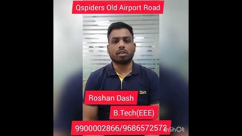 Got placed from Qspiders Old Airport Road  | Roshan Dash