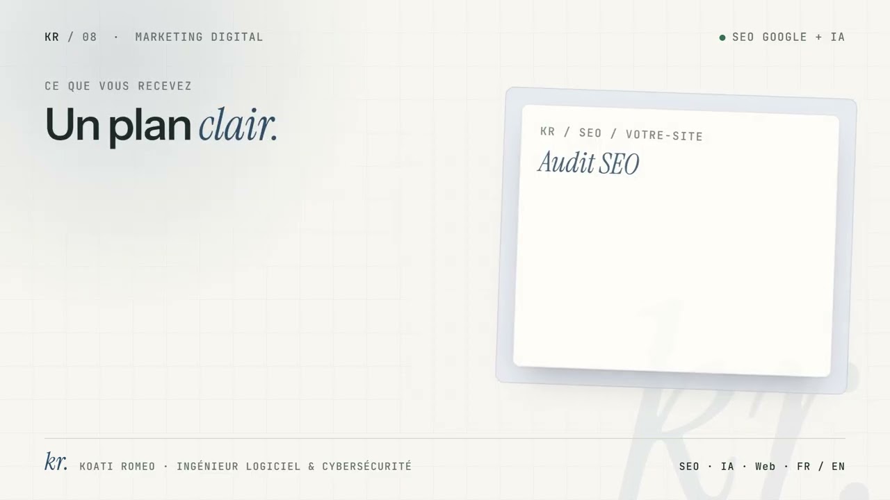 faire l'audit SEO technique de votre site pour Google et les IA (GEO)