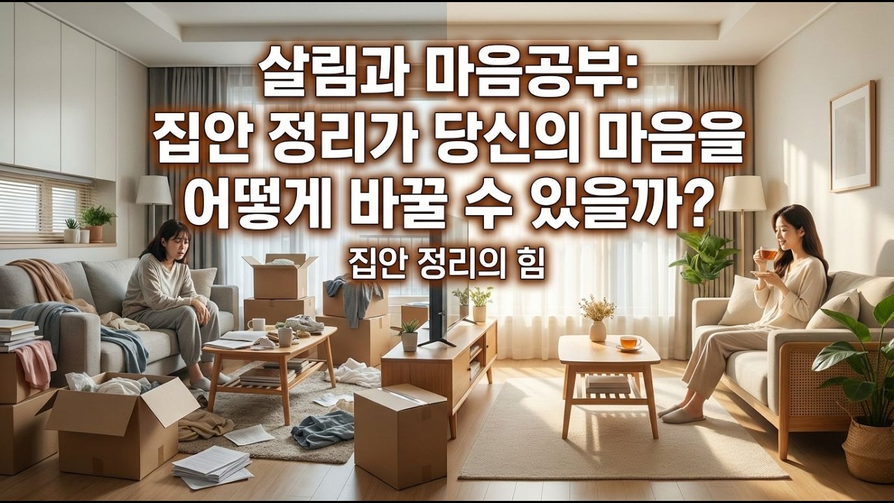 😊 살림과 마음공부: 집안 정리가 당신의 마음을 어떻게 바꿀 수 있을까? 정리가 마음을 치유하는 이유 #정리 #마음치유 #생활지혜