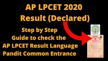 AP LPCET 2020 Result (Declared) - How to Check AP LPCET Result Language Pandit Common Entrance Test
