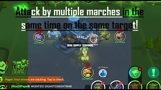 Game of Age of Apes - how to attack by multiple marches on one target?