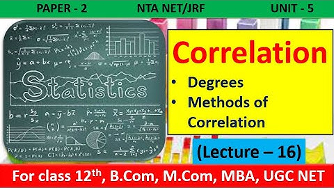 Business Statistics| Correlation (Degree and Graphical Methods)| For NTA NET/JRF, 12th, B.com, M.com