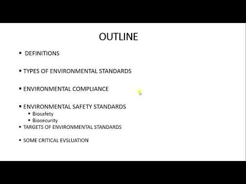 LECTURE II  ENVIRONMENTAL STANDARDS