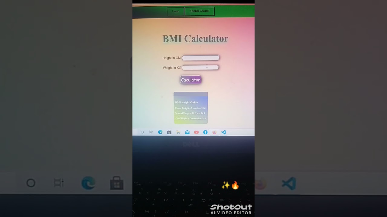 BMI Calculator ✨✨🔥👩‍💻💥 
