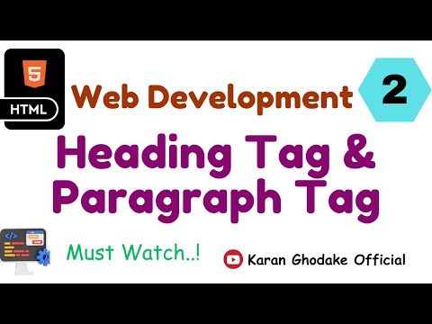 Heading Tags In HTML  | Paragraph Tag in HTML |Web development tutorial #programming #youtubeshorts