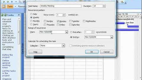 Project Tutorial Creating Recurring Tasks Microsoft Training Lesson 8.6