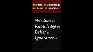 Wisdom vs Knowledge vs Belief vs Ignorance. Differences with tentative definitions #short #wisdom