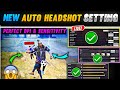 New Headshot Settings 🎯 | Free Fire New Auto Headshot Settings 😈| New Headshot setting Free Fire