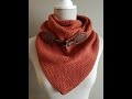 sjaal met knoop ; triangle scarf moss stitch