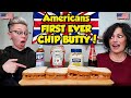 American couple reacts chip butty first time ever making  eating one us grocery trip too