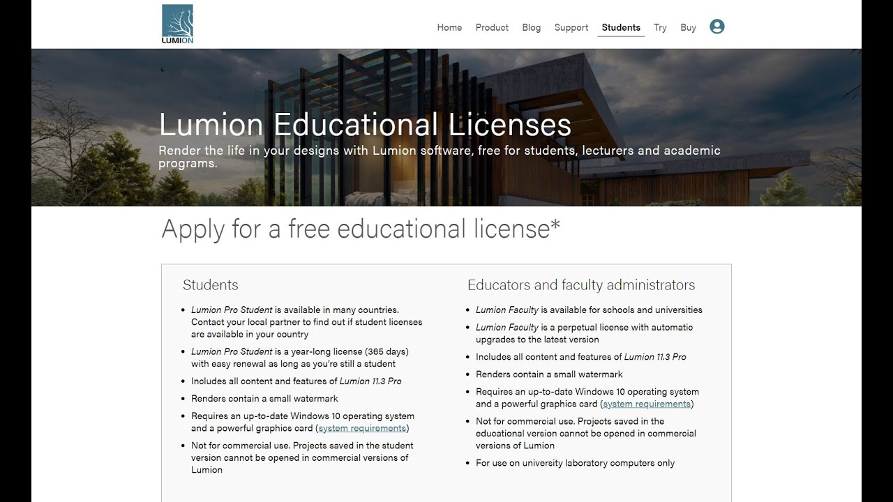 Lumion Educational Licenses - YouTube