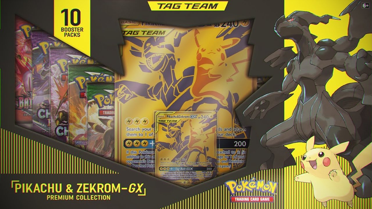  Pokémon TCG: Pikachu & Zekrom GX Premium Collection : Toys &  Games