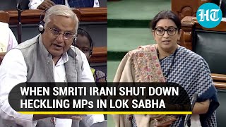 Smriti Irani shuts down heckling MPs in Lok Sabha over ‘gentleman’ remark; ‘Focus on mudda…’