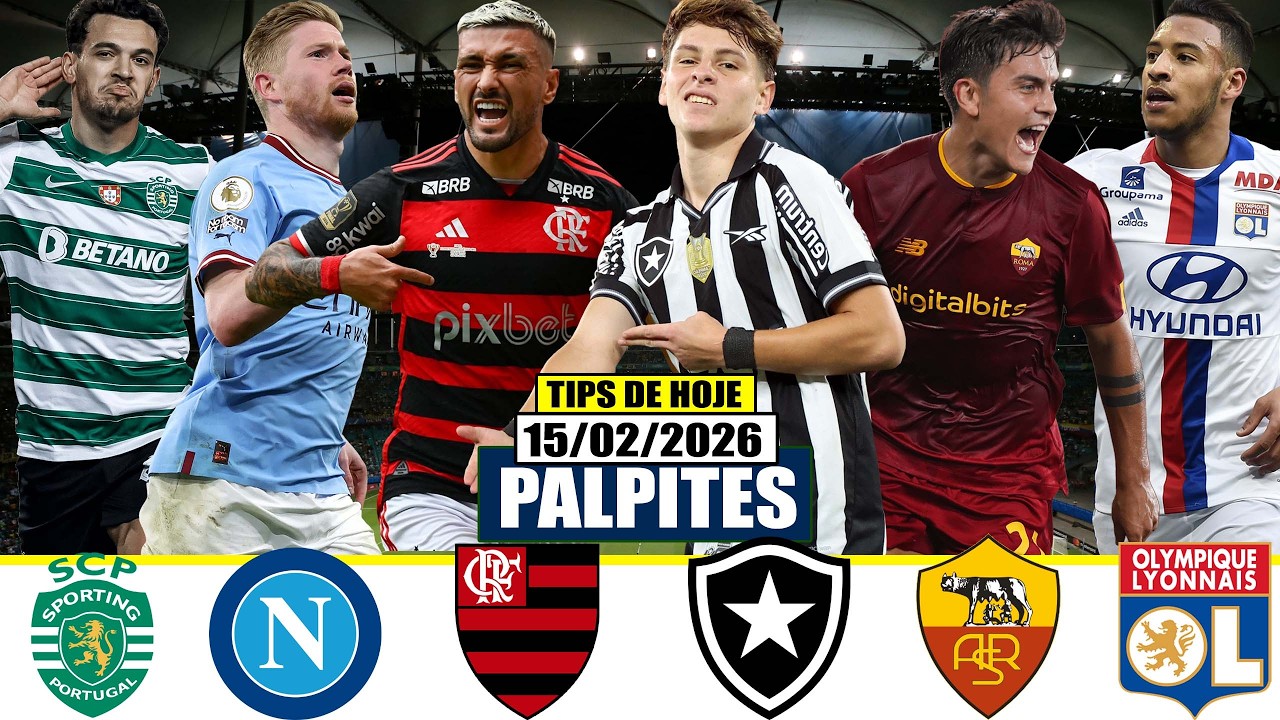 ⚽✅PALPITES DE FUTEBOL DESTE DOMINGO 15 DE FEVEREIRO/ FUTEBOL EUROPEU & FINAIS DOS ESTADUAIS✅⚽