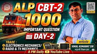 ALP CBT-2 | 1000 Important Questions Series Day-2 | Electronics Mechanic & Radio TV Mechanic