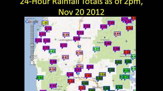 Nov 19-20 2012 Storm Rainfall Totals in southwestern Oregon