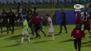 Footballer Uses Corner Flag As Weapon Against Opposition