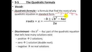 Glencoe Algebra 1 - Quadratic Formula