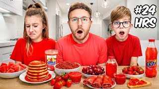 WE ONLY ATE RED COLOUR FOOD FOR 24 HOURS!!