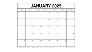 Free January 2025 Calendar Printable Templates with Holidays - VL Calendar