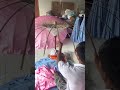 Creating the shape of an East London Parasol round bamboo design